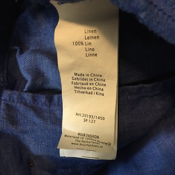 Netherlands True Blue Cropped 100% Linen Blazer - Picture 12 of 12